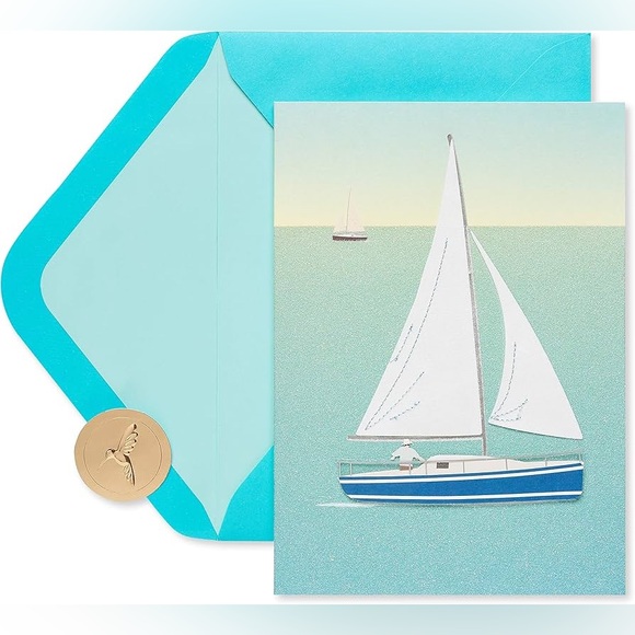 PAPYRUS⛵️Sailboat Birthday Card - Picture 3 of 8